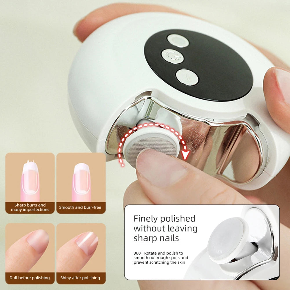 3-in-1 Electric Nail Clipper Trimmer – Baby-Safe & USB Rechargeable