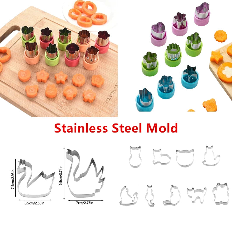 Star & Heart Stainless Steel Vegetable Cookie Cutter Set