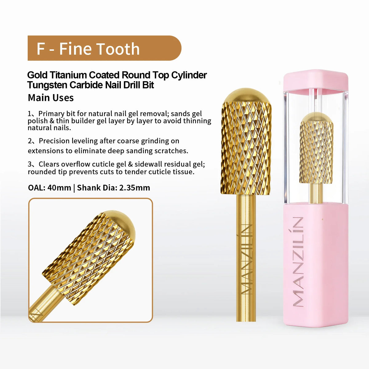 Tungsten Carbide Titanium Nail Drill Bit – Gel & Acrylic Remover