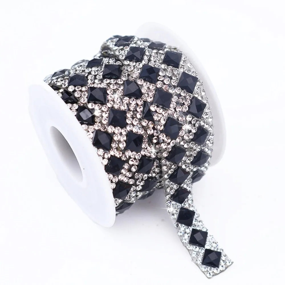 3 Yards Self-Adhesive Square Rhinestone Strip | DIY Trim