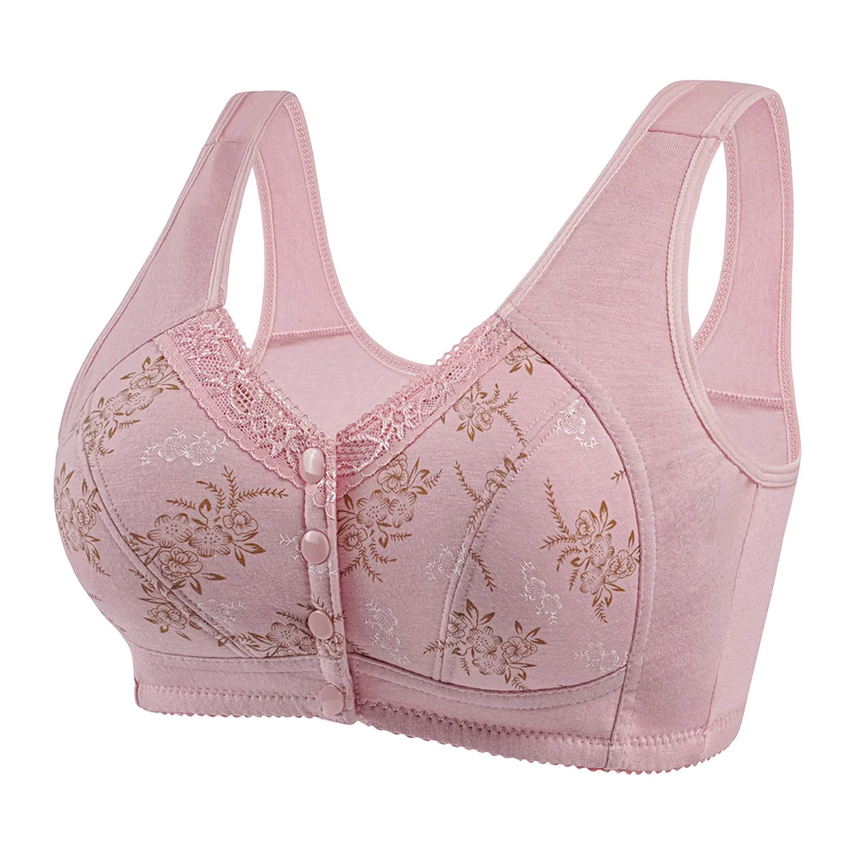 Women's Wire-Free Front Closure Lace Bralette | Cotton Comfort Bra