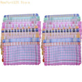 Women's Cotton Handkerchiefs – Check Print & Scalloped Trim Set