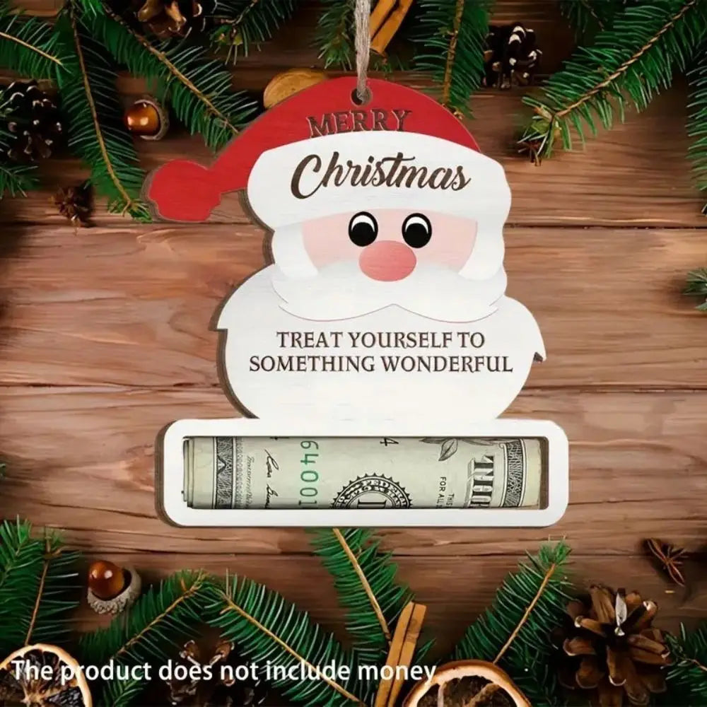 Wooden Christmas Money Card Holder DIY Gift Pendant
