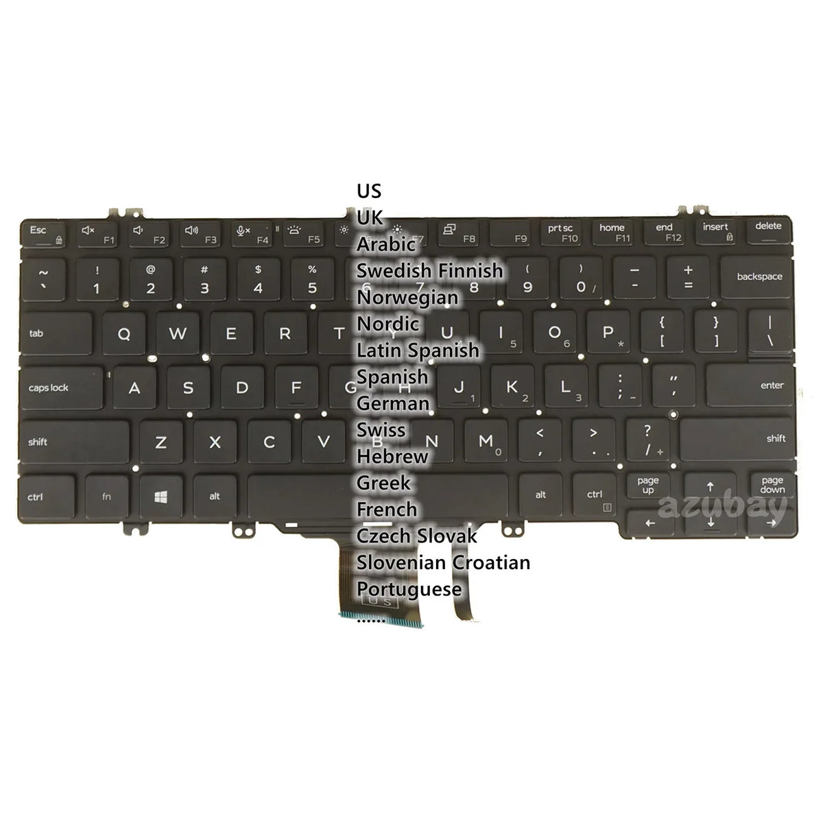 AZUBAY Backlit Keyboard for Dell Latitude 5300 5310 7300