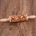 Arjmide 10" Wooden Embossed Rolling Pin – Holiday Patterns