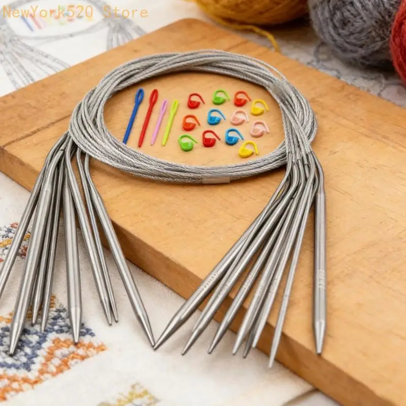 Circular Knitting Needle Set 2mm–6mm Stainless Steel 100cm