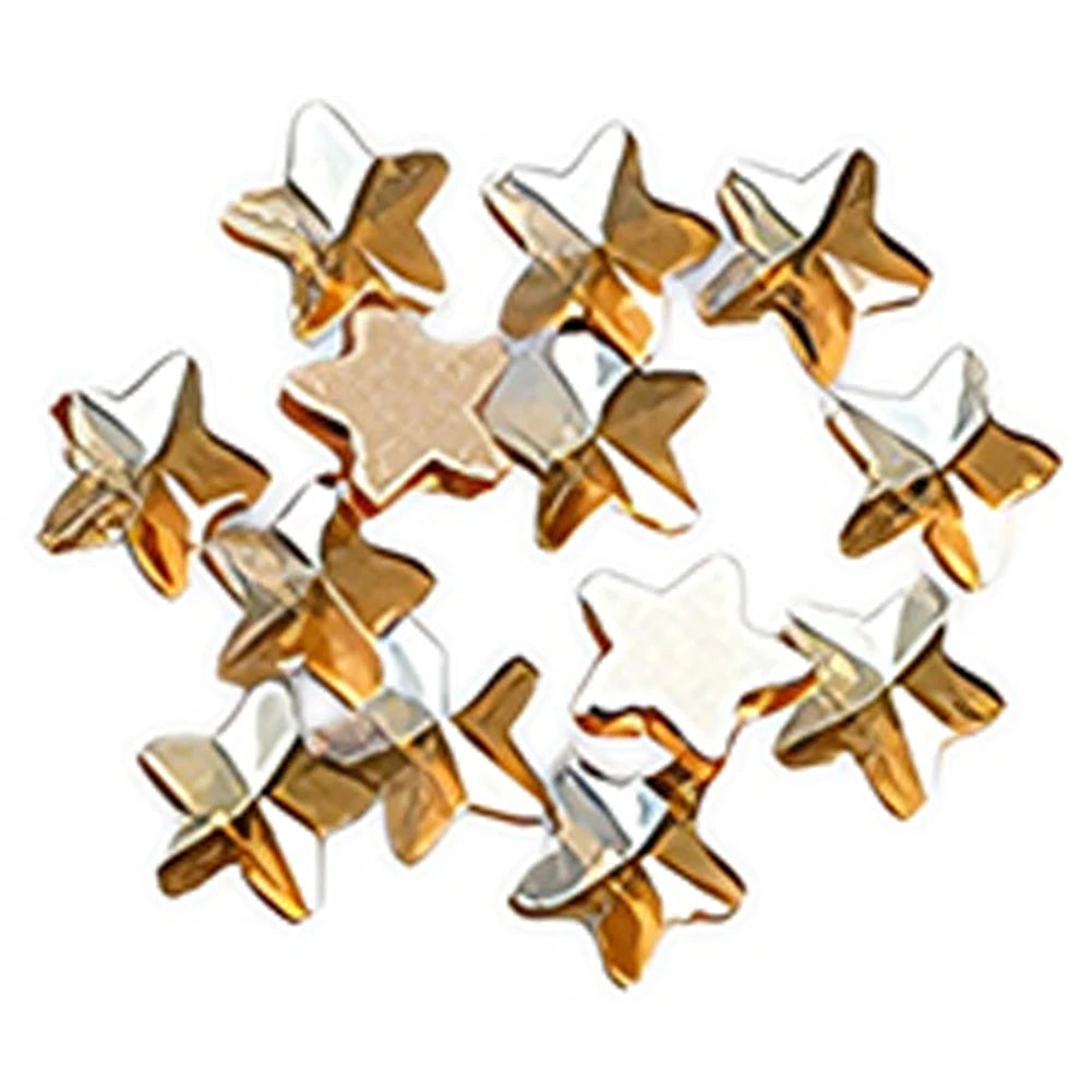 100pcs Champagne Gold Nail Rhinestones – Irregular Crystal Gems Set