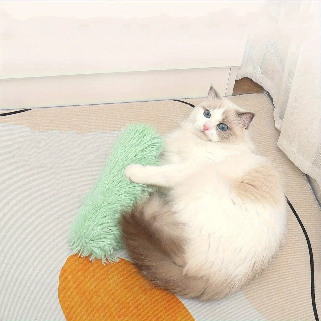 VIBE Plush Cat Kick Toys – Interactive Striped Grass Design