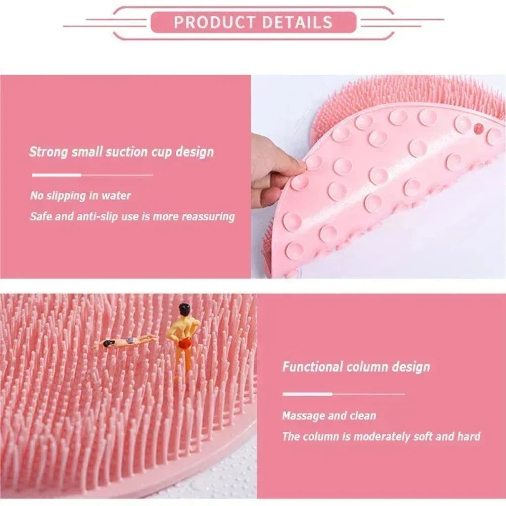 Silicone Foot Scrubber Bath Massage Mat with Suction Cups