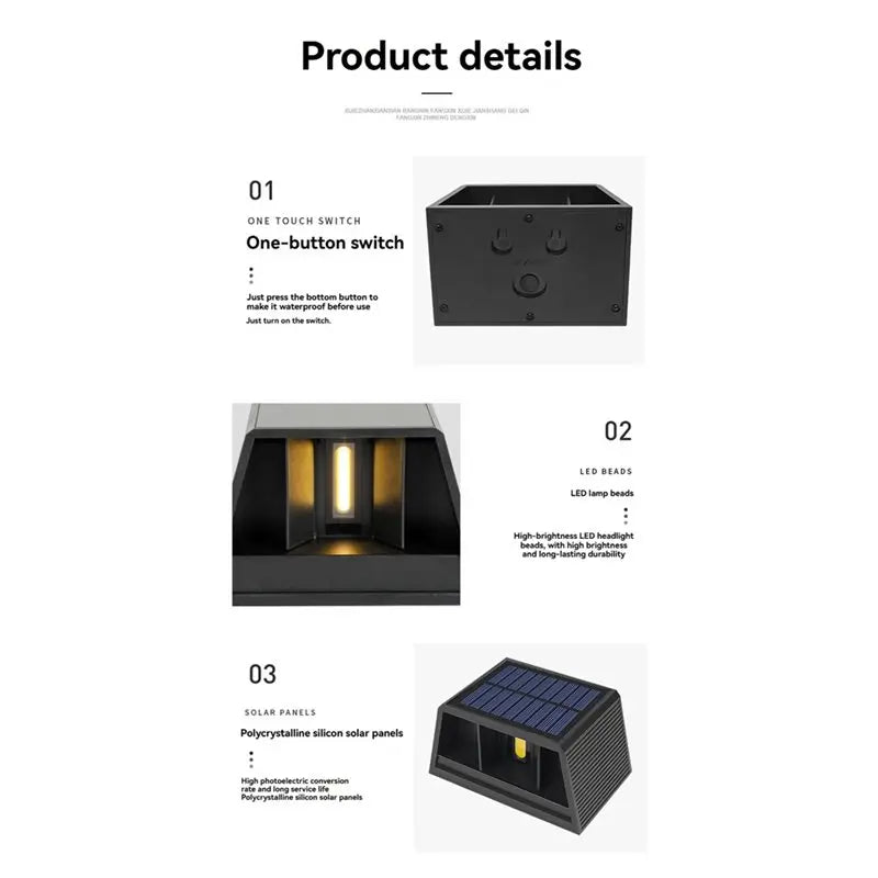 Solar LED Outdoor Wall Sconce – Up Down Garden Patio Light