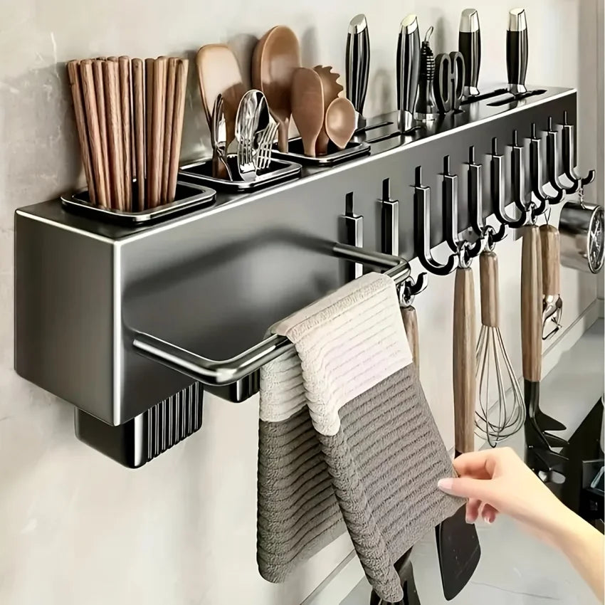 VIBE Wall Mounted Knife Rack & Kitchen Organizer No Drill