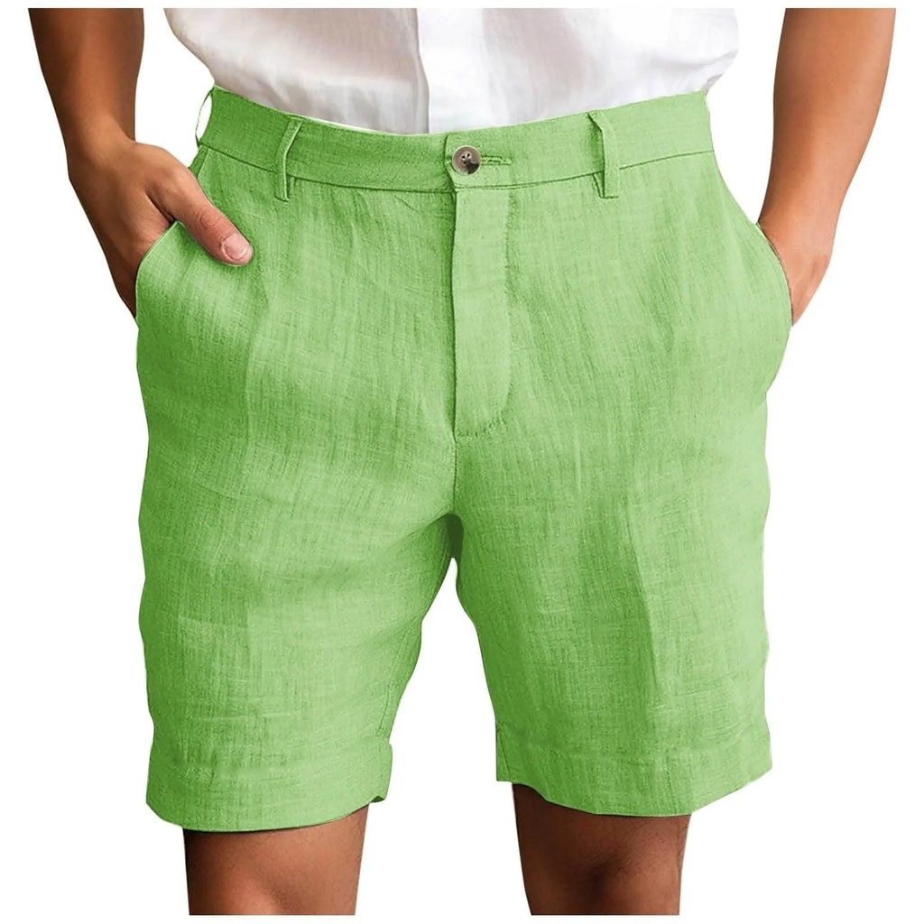 Men's Cotton Linen Casual Shorts – Lightweight Beach Pants