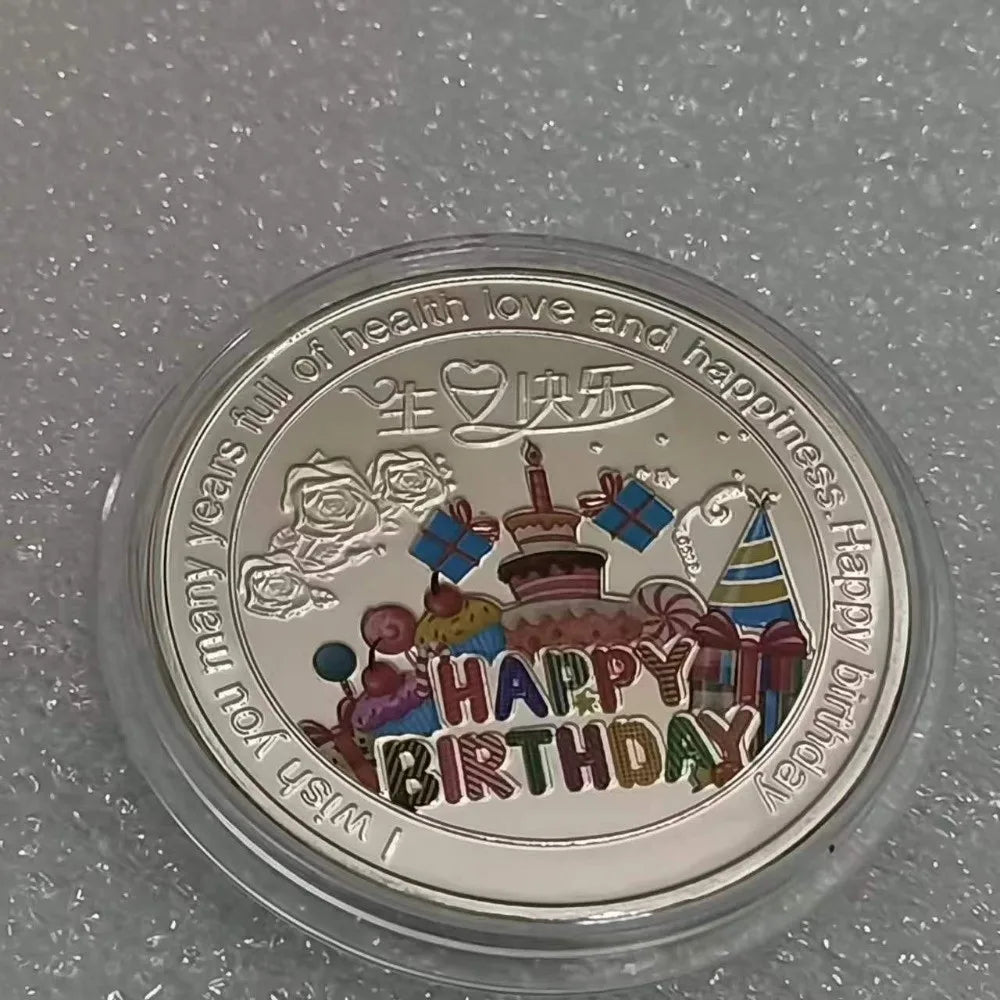 Happy Birthday Commemorative Coin – Color Lucky Souvenir Gift