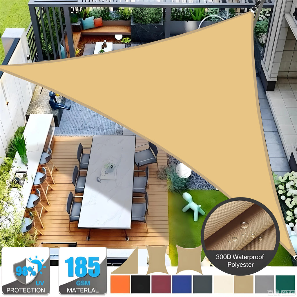 Triangle Sun Shade Sail 98% UV Block Outdoor Canopy Cover