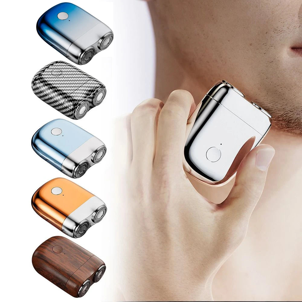 Mini Electric Shaver IPX7 Waterproof Rotary Beard Trimmer