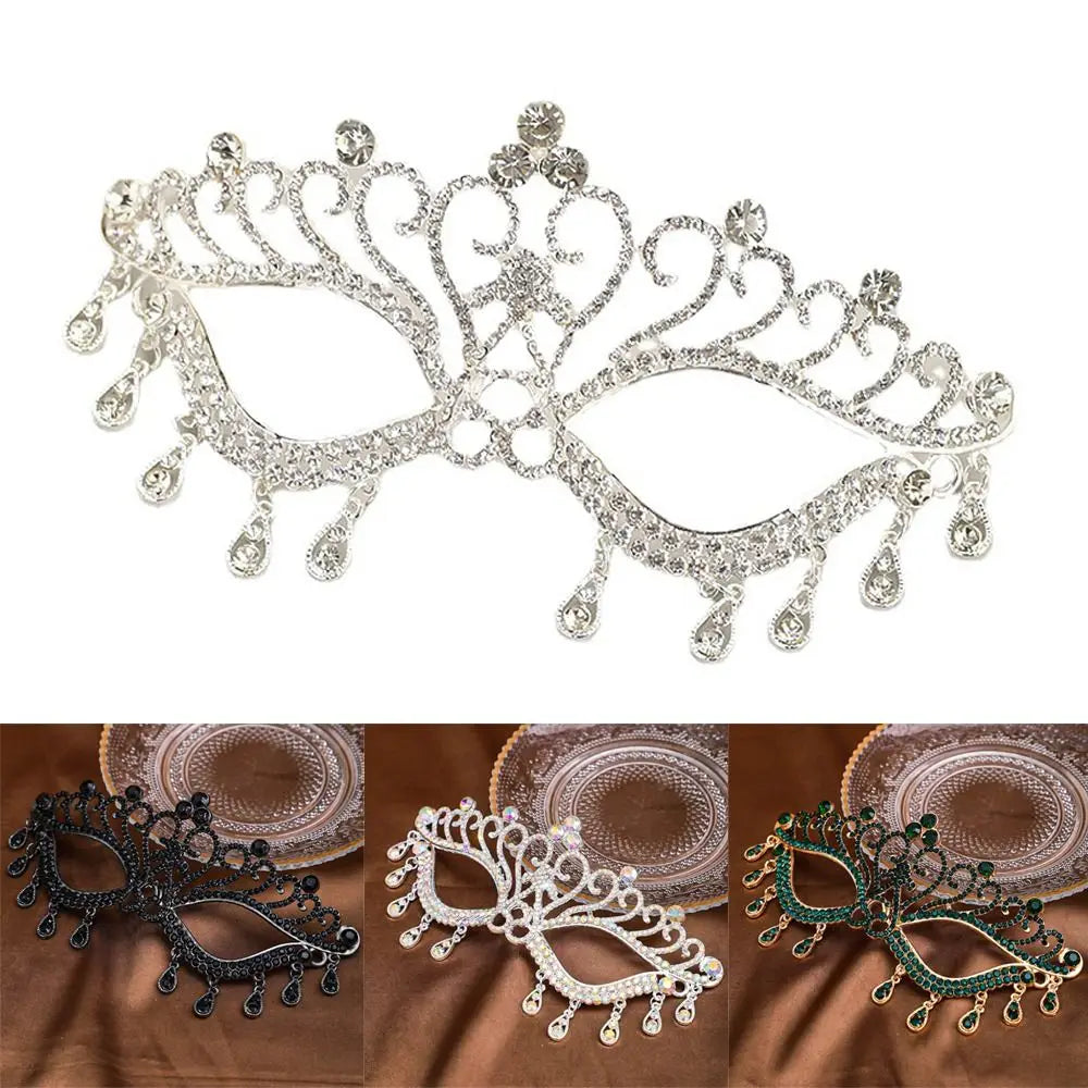 Luxury Rhinestone Masquerade Half Face Mask for Women