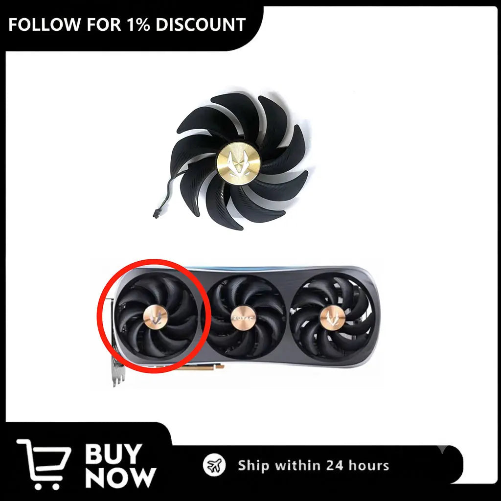 Zotac RTX 4090 AMP Extreme AIRO GPU Fan 105MM 4PIN GAH3B2H