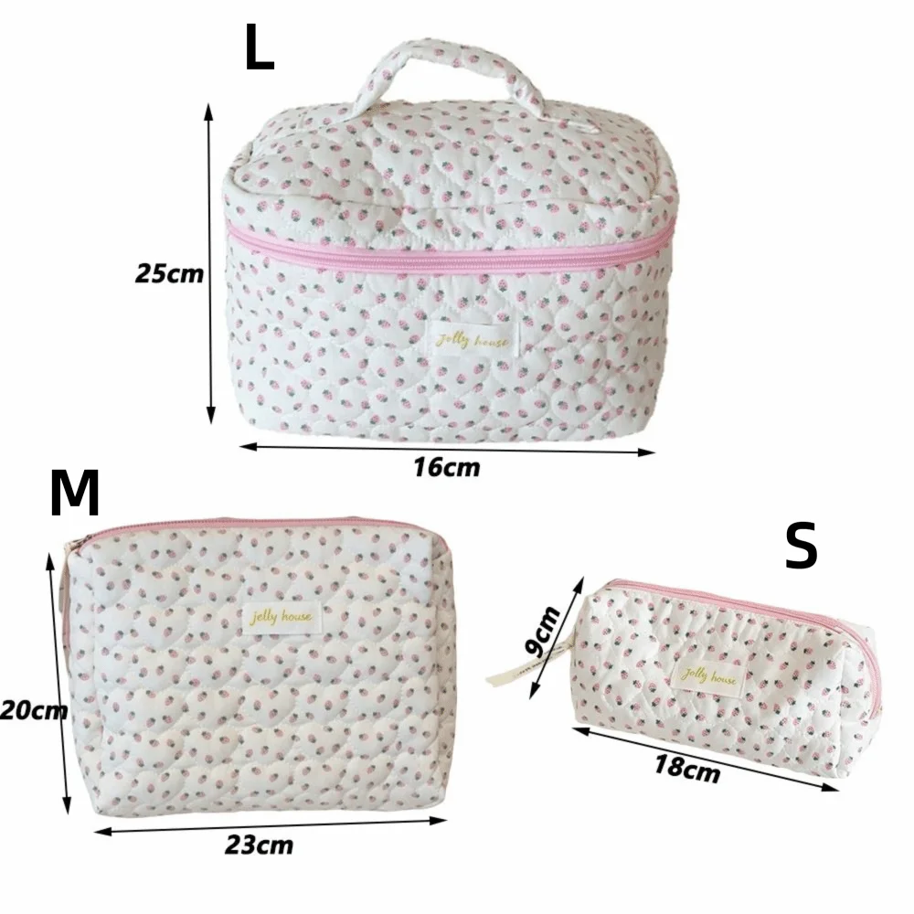 Cotton Strawberry Cosmetic Bag – Travel Makeup Organizer Pouch