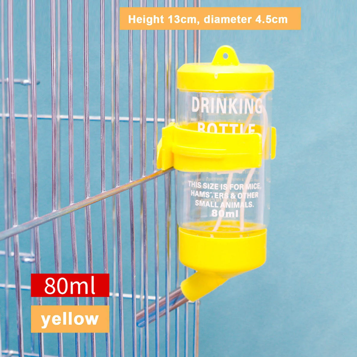 No-Drip Hamster Water Bottle 80/125ml – Small Animal Dispenser