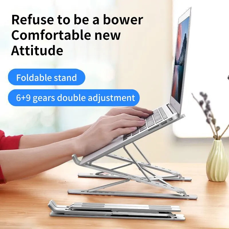 VIBE Foldable Aluminum Laptop Stand – Adjustable & Ventilated