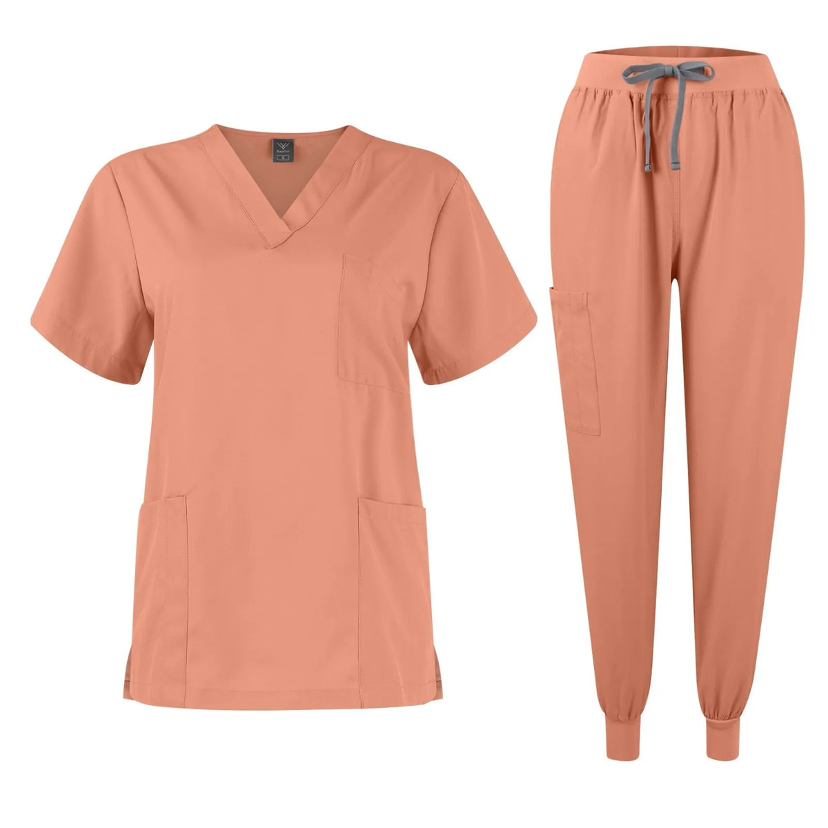 Women's V-Neck Scrubs Set – Nursing Jogger Pants & Top