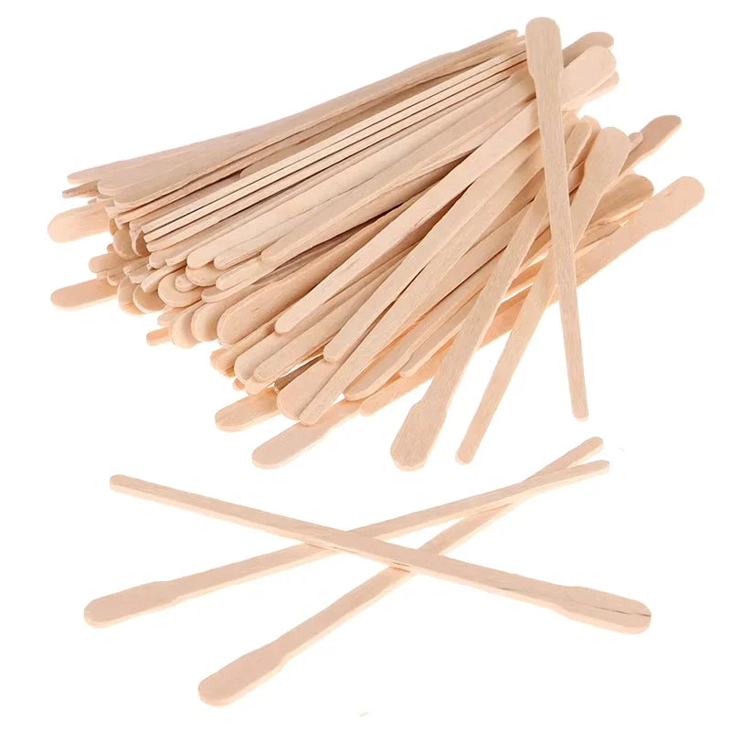 100 Disposable Wooden Wax Spatulas – Face & Body Waxing