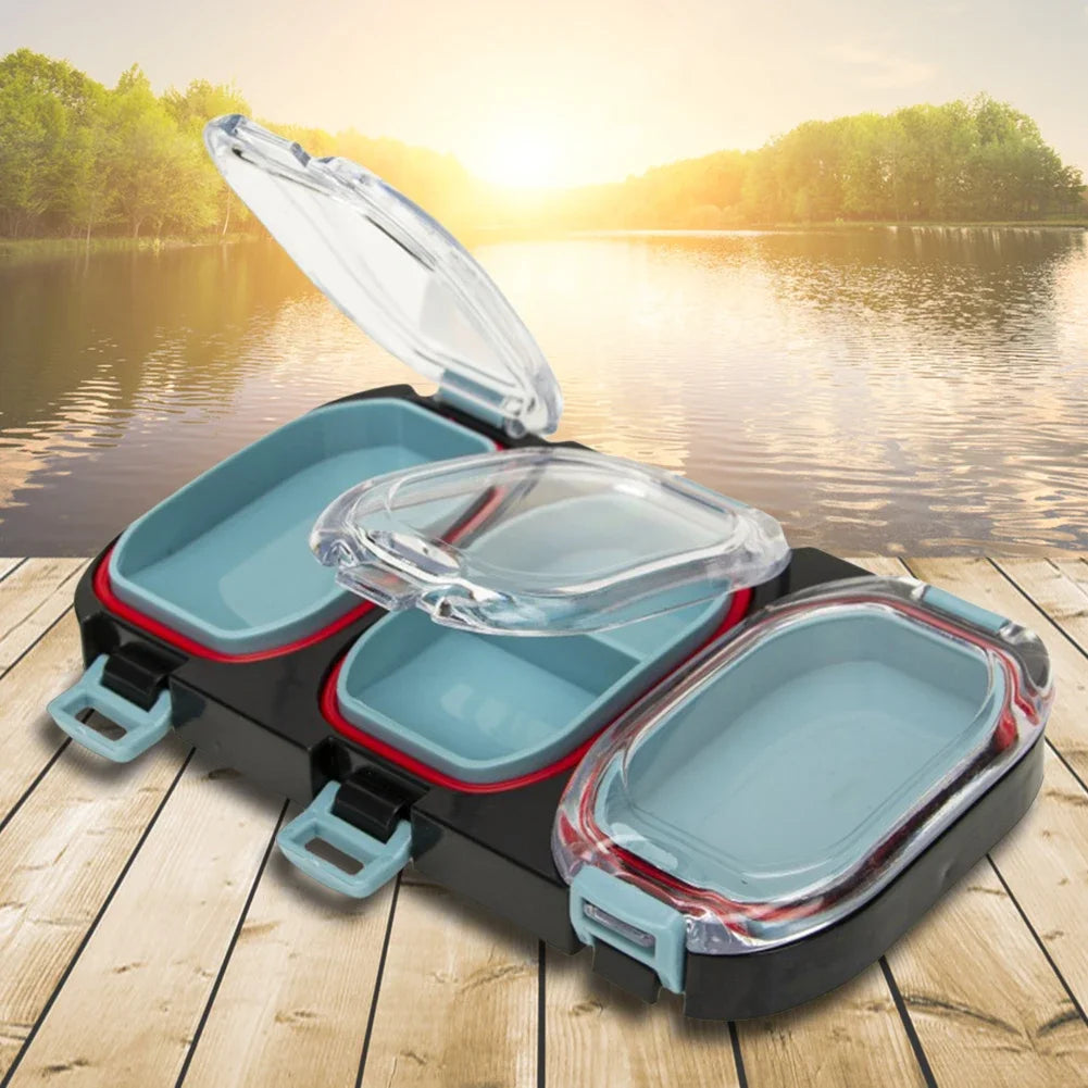 Magnetic Waterproof Fishing Tackle Box – 3 Grid Hook Storage