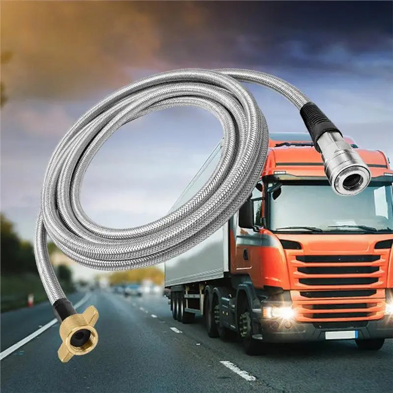 Truck Air Reservoir Take-Off Hose 1M M16 Self-Locking Quick-Connect