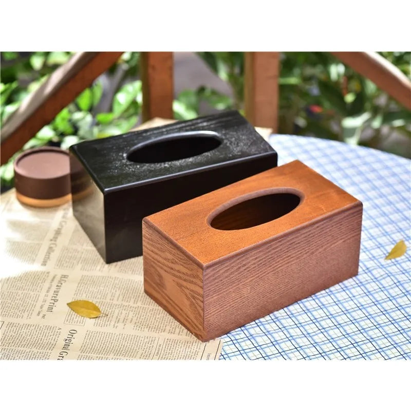 Solid Wood Tissue Box & Napkin Holder – Car & Home Décor