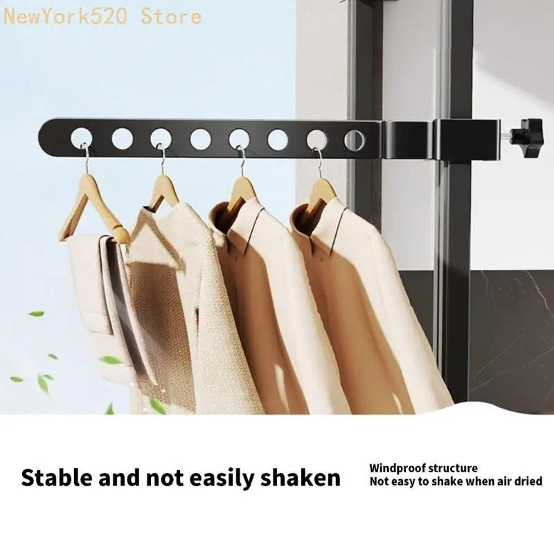 Foldable Wall-Mounted Clothes Hanger Rack – Aluminum Alloy