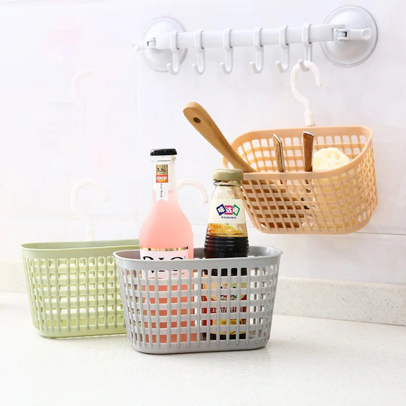 Hanging Storage Basket 360° Rotatable Hook – Kitchen & Bathroom