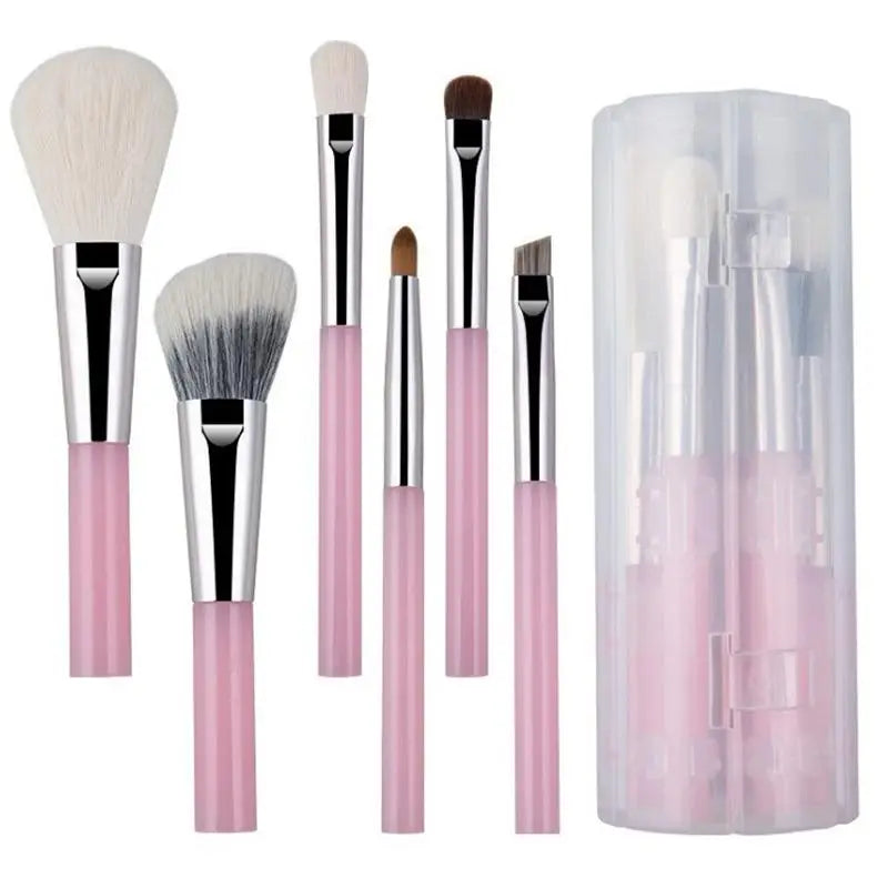 SHXIZMY 6-Piece Portable Makeup Brush Set with Roll-Up Case