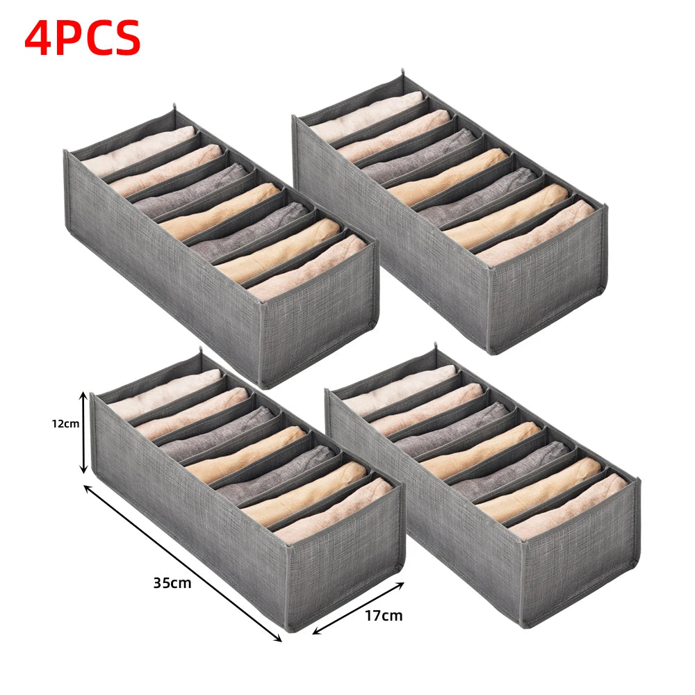 4-Piece Wardrobe Clothes Organizer Boxes – Drawer Dividers