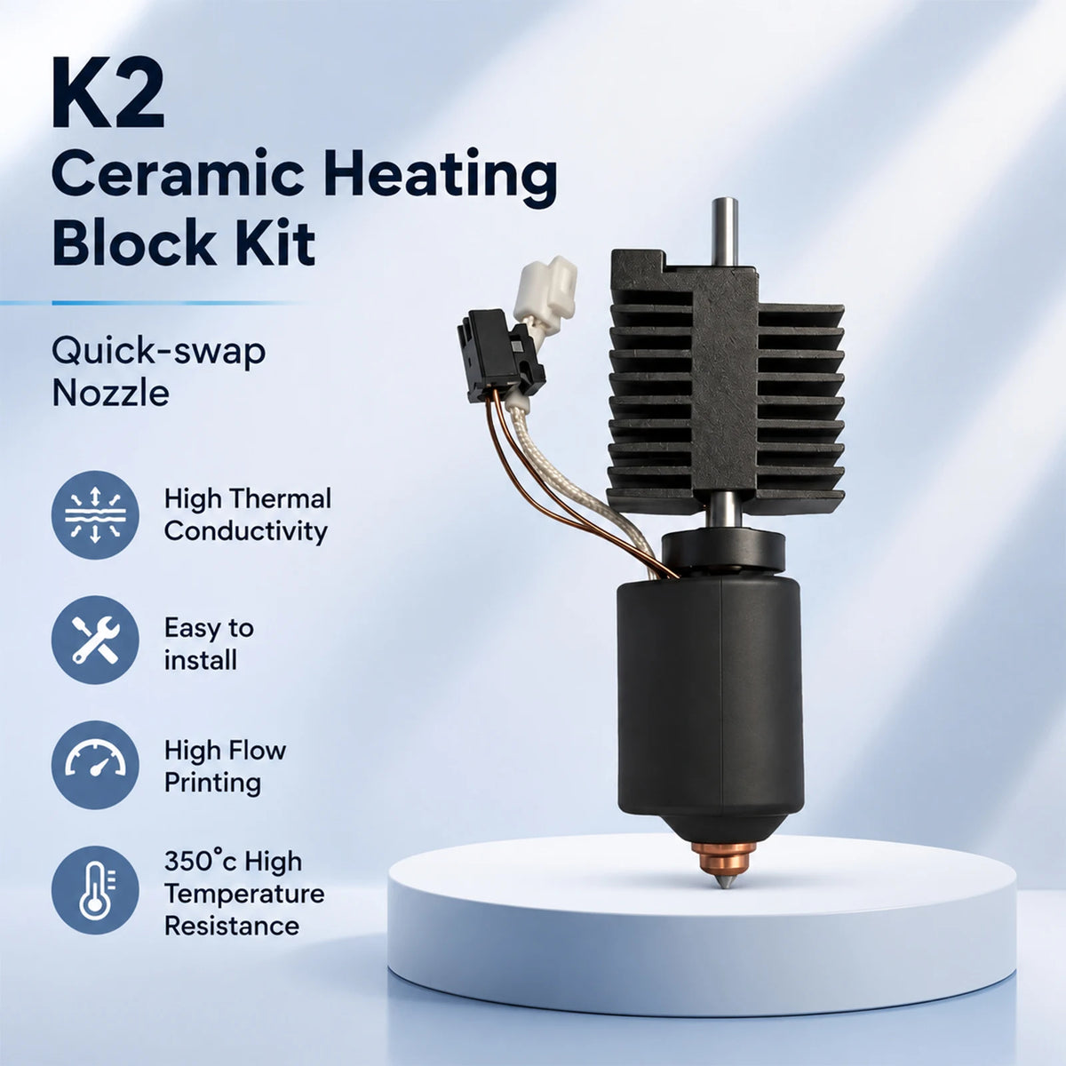 Creality K2 Plus Ceramic Hotend Kit – Bi-Metal Quick-Swap Nozzle