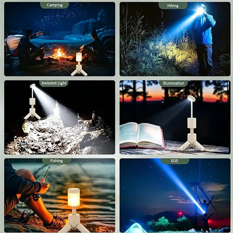4-in-1 Telescopic Camping Lantern USB Rechargeable Magnetic
