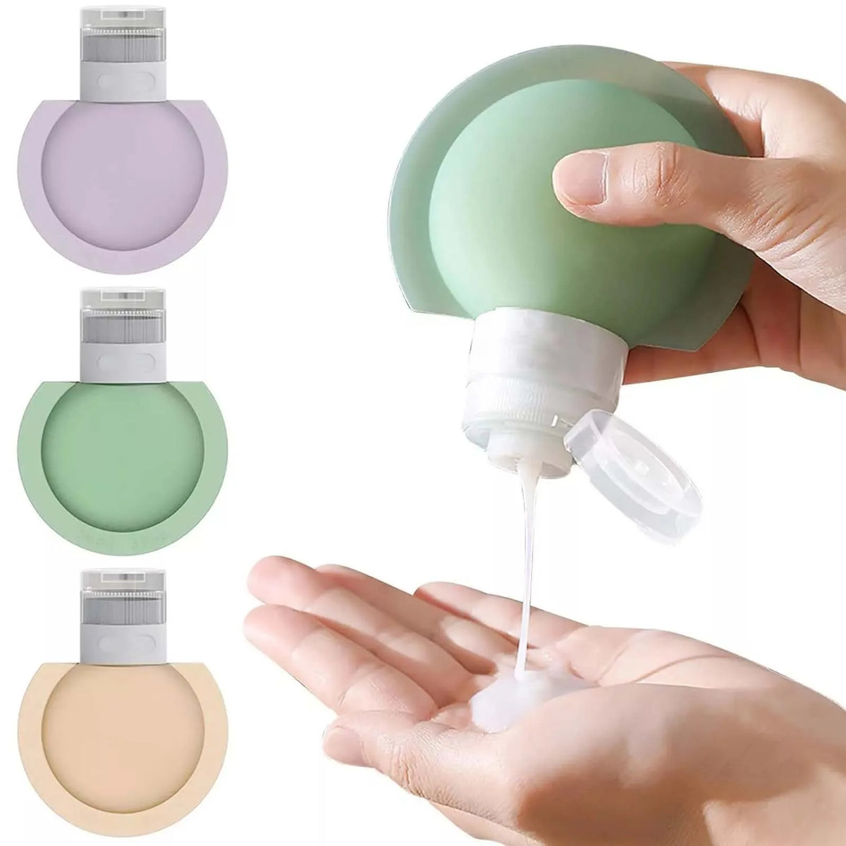 Silicone Travel Dispenser Bottles – Leak-Proof Wide Mouth 3-Pack