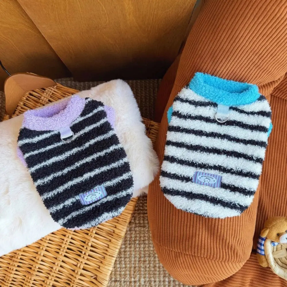 Striped Fleece-Lined Pet Vest for Cats & Dogs | XS–XXL