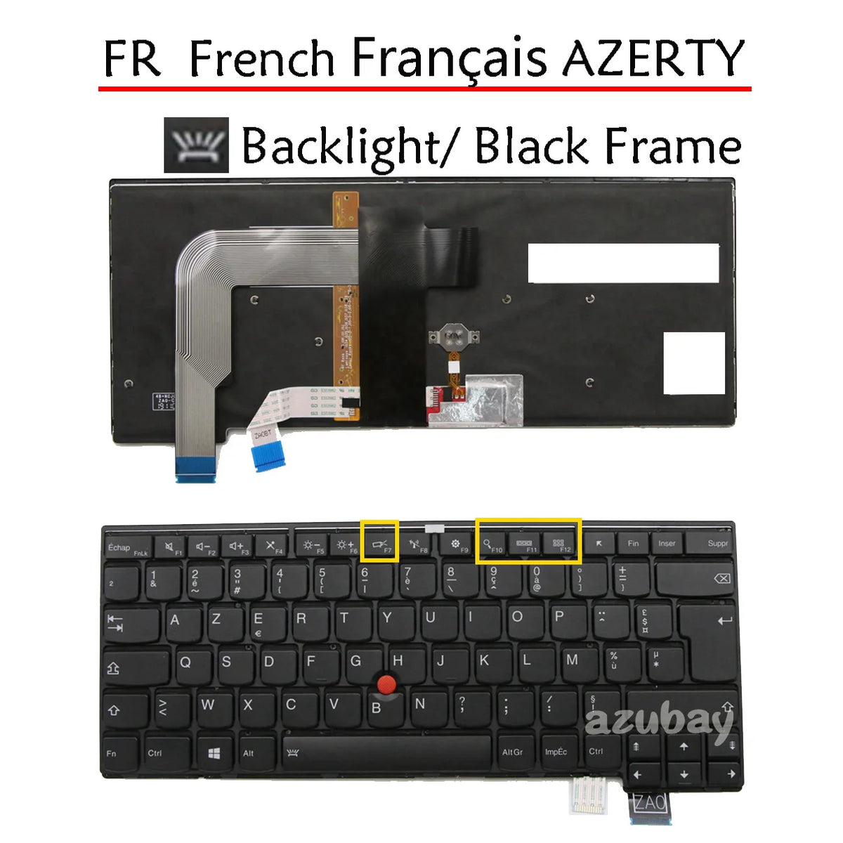 Backlit Keyboard Lenovo ThinkPad 13 Gen 1 & 2 CA/NO/FR AZERTY