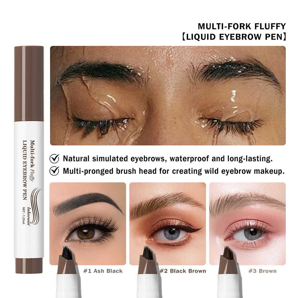 4D Multi-Fork Liquid Eyebrow Pen – Waterproof & Long-Lasting