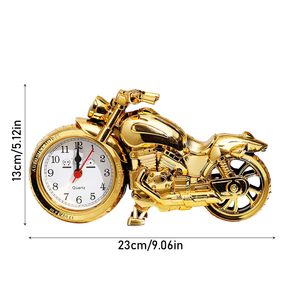 Retro Motorcycle Alarm Clock – Battery Powered Desktop Decor Gift