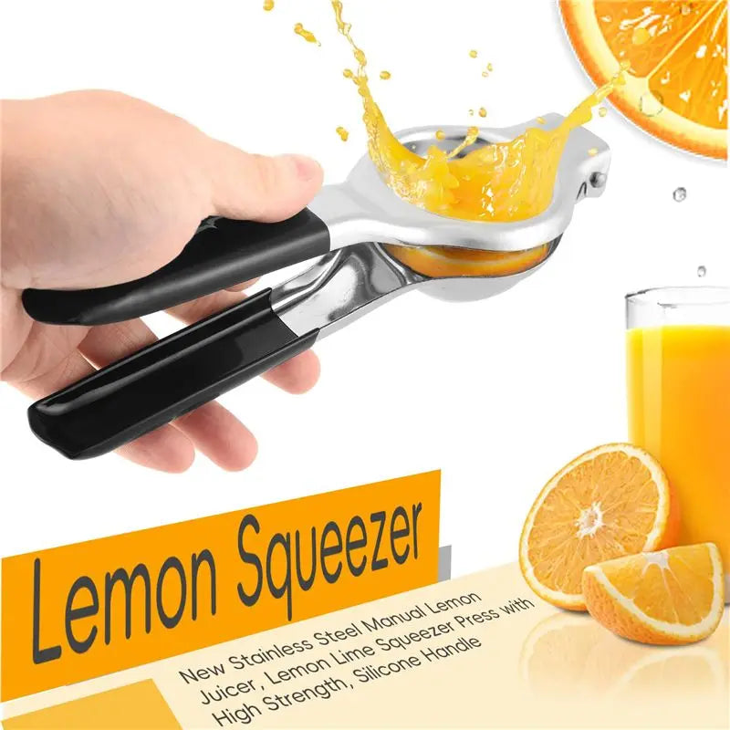 Stainless Steel Manual Lemon Squeezer – Silicone Handle