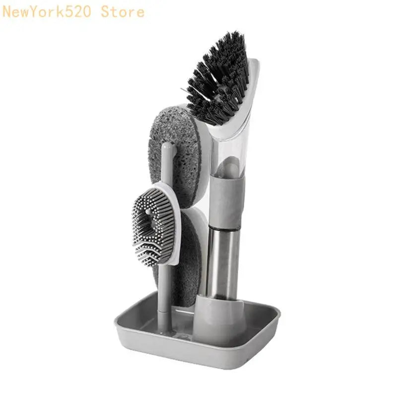 Soap Dispensing Dish Brush Set – 4 Replacement Heads