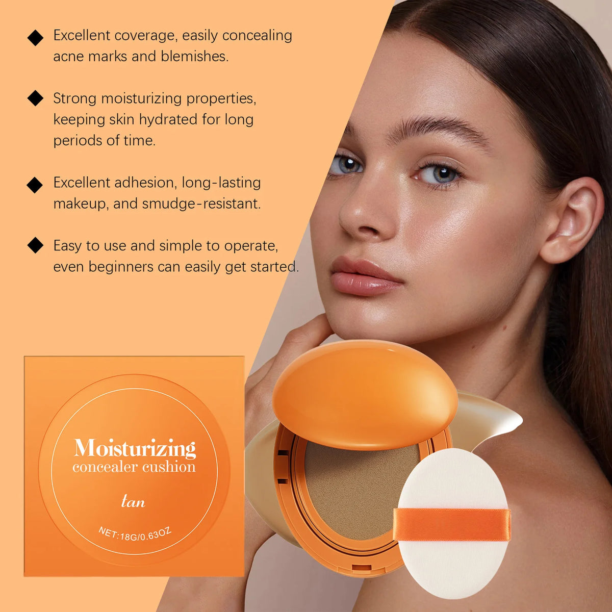 Misscheering Hydrating Concealer Cushion Compact – Warm Beige
