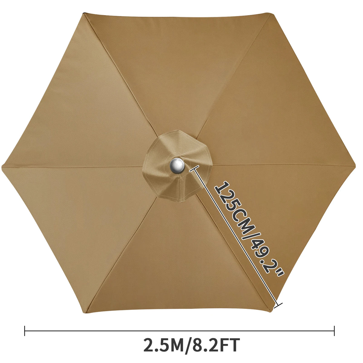 Waterproof Patio Umbrella Replacement Canopy 6 & 8 Rib