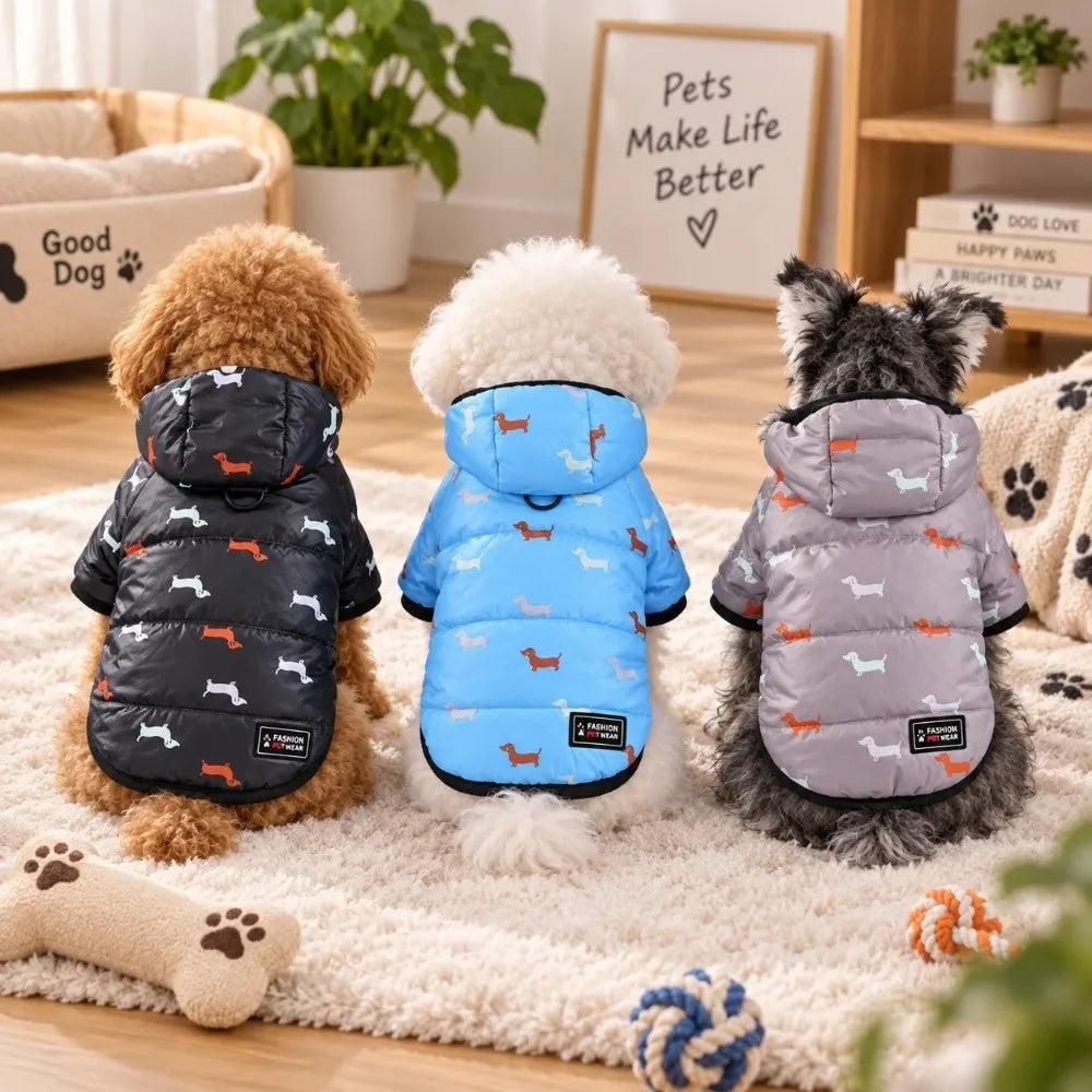 Soft Warm Hooded Pet Coat – Dog & Cat Jacket S/M/L