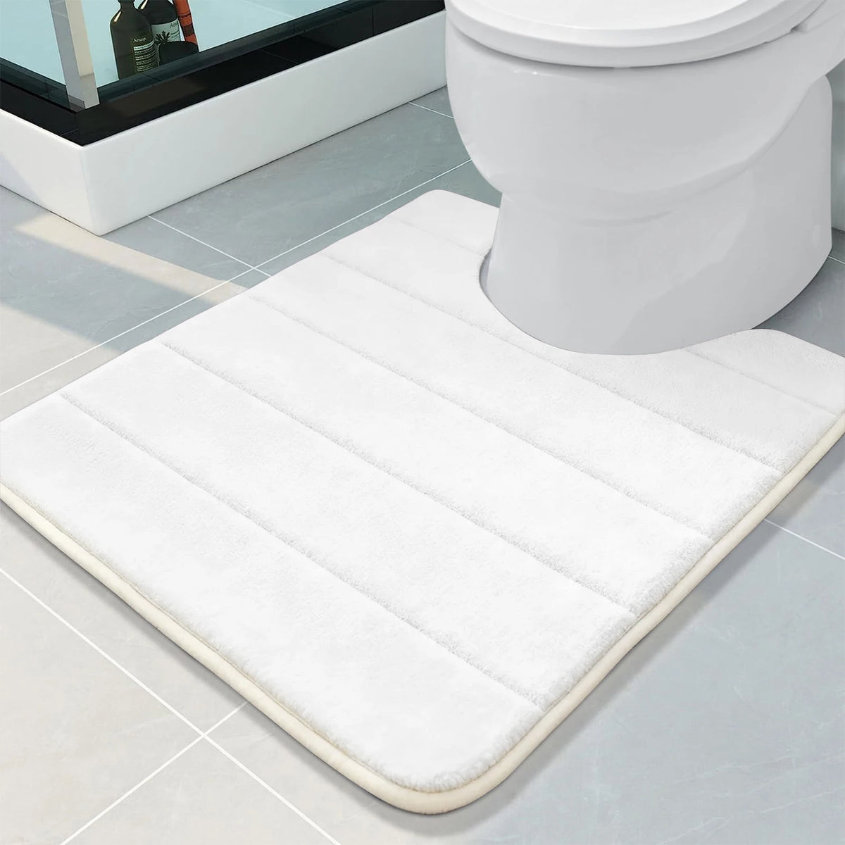 U-Shape Memory Foam Bath Mat 50x60CM – Non-Slip Toilet Rug