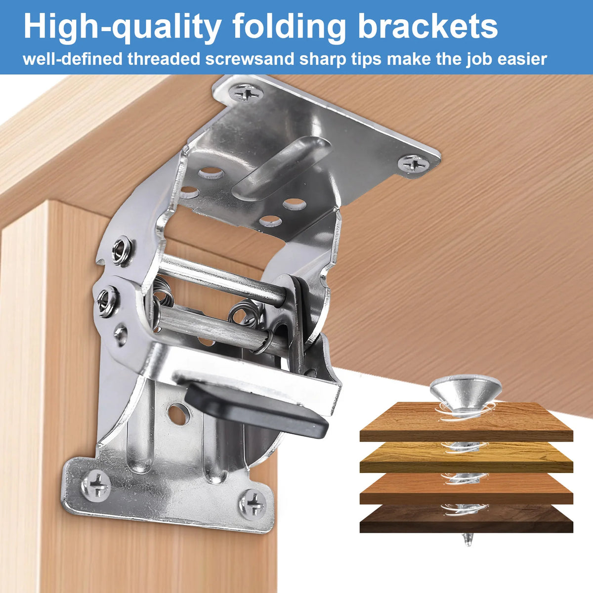 Self-Locking Folding Leg Hinge Bracket 0–180° with Screws