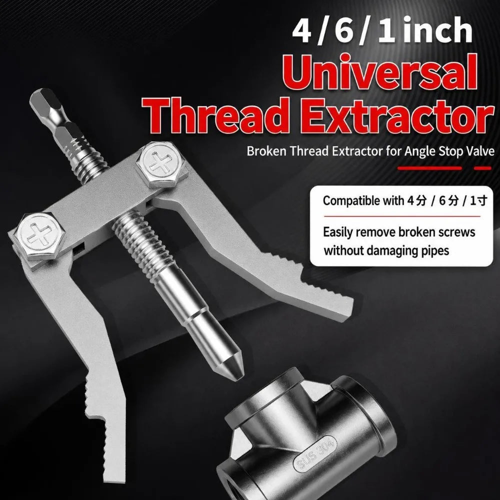 Broken Pipe Thread Extractor – Hex Shank Drill-Compatible Tool