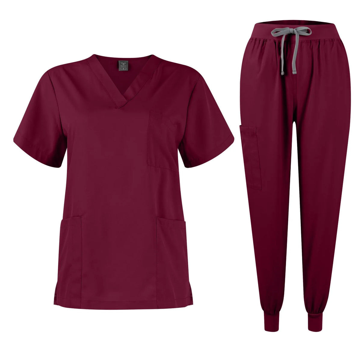 Women's V-Neck Scrubs Set – Nursing Jogger Pants & Top