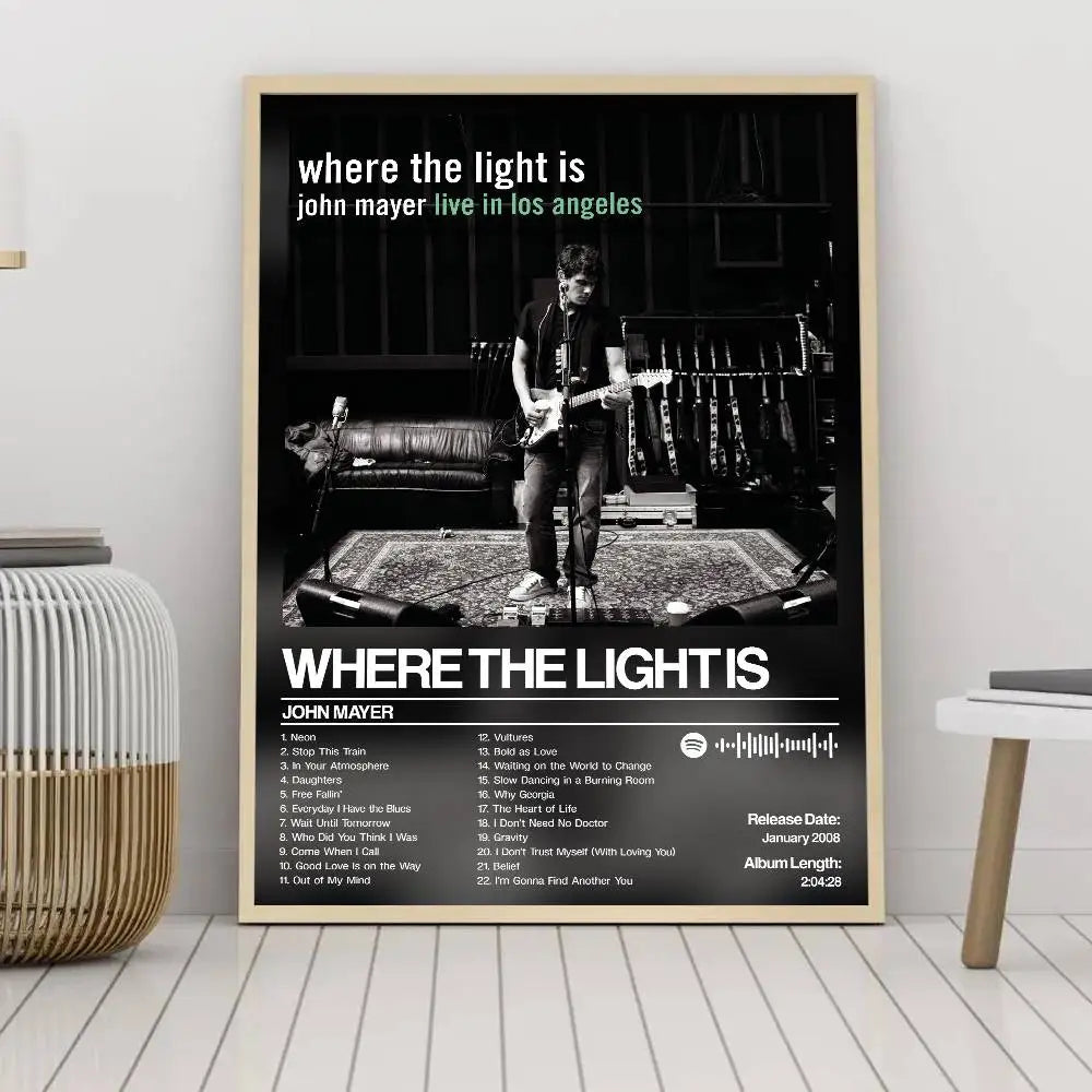 John Mayer Art Poster – Self-Adhesive Waterproof Wall Sticker